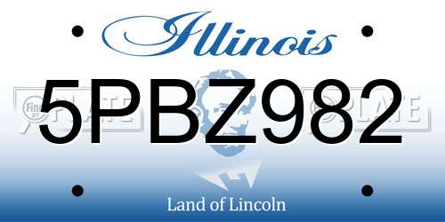 5PBZ982 Illinois License Plate