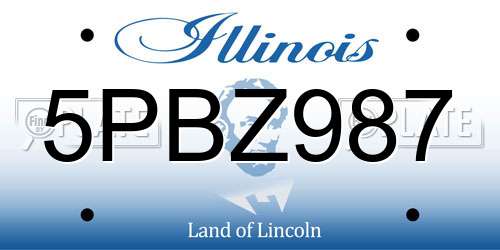 5PBZ987 Illinois License Plate