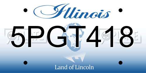 5PGT418 Illinois License Plate