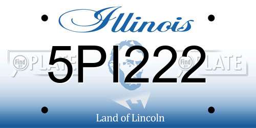 5PI222 Illinois License Plate