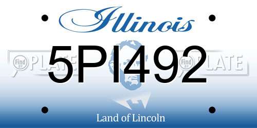 5PI492 Illinois License Plate
