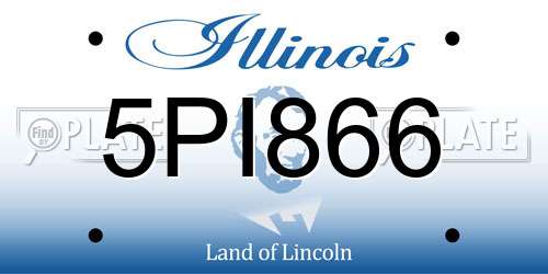 5PI866 Illinois License Plate