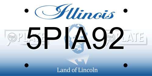 5PIA92 Illinois License Plate