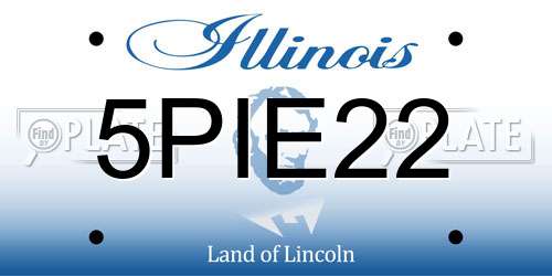 5PIE22 Illinois License Plate