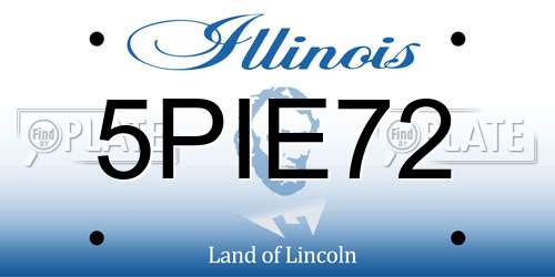 5PIE72 Illinois License Plate