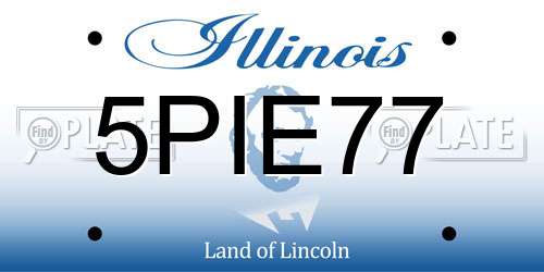 5PIE77 Illinois License Plate