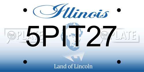 5PIT27 Illinois License Plate