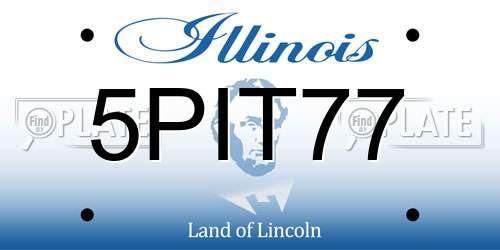 5PIT77 Illinois License Plate