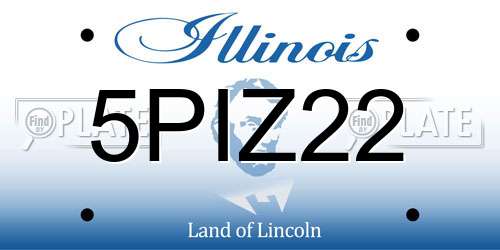 5PIZ22 Illinois License Plate