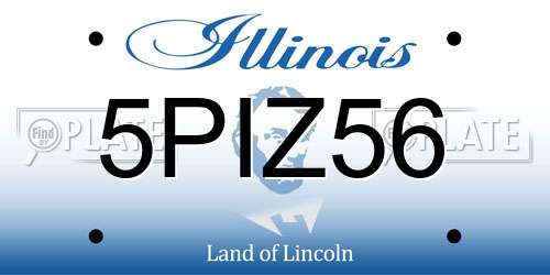 5PIZ56 Illinois License Plate