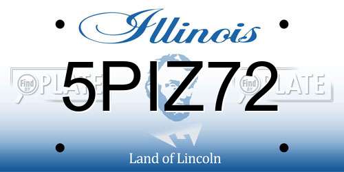 5PIZ72 Illinois License Plate