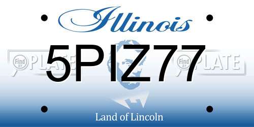 5PIZ77 Illinois License Plate