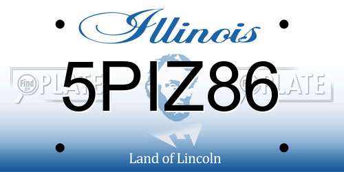 5PIZ86 Illinois License Plate