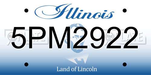 5PM2922 Illinois License Plate