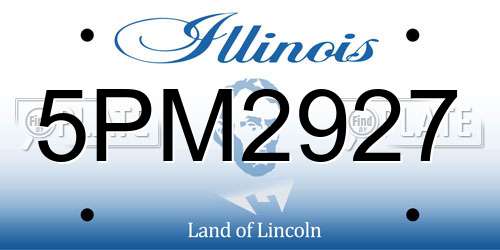 5PM2927 Illinois License Plate