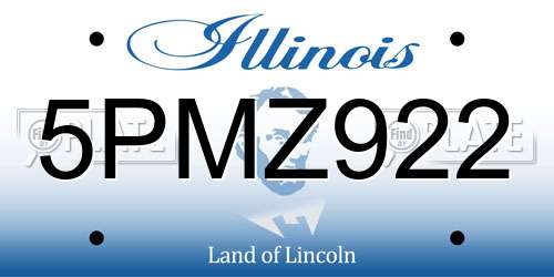 5PMZ922 Illinois License Plate
