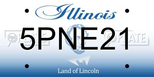 5PNE21 Illinois License Plate