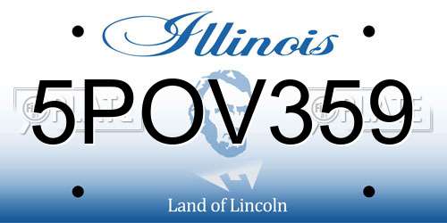 5POV359 Illinois License Plate