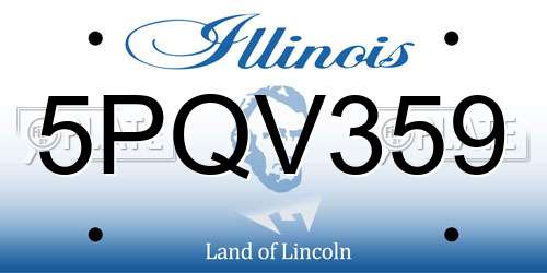 5PQV359 Illinois License Plate