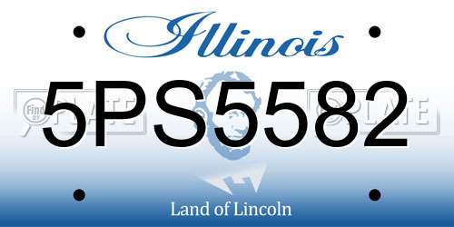 5PS5582 Illinois License Plate