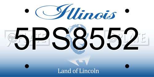 5PS8552 Illinois License Plate