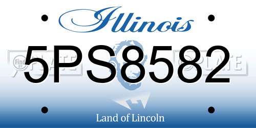 5PS8582 Illinois License Plate