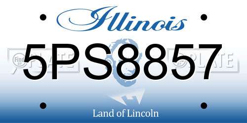 5PS8857 Illinois License Plate
