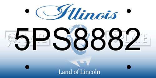 5PS8882 Illinois License Plate