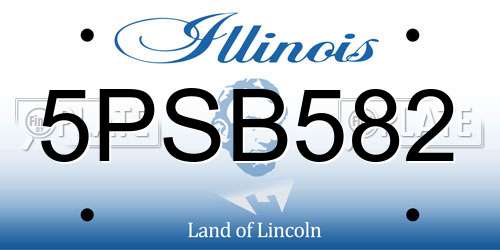 5PSB582 Illinois License Plate