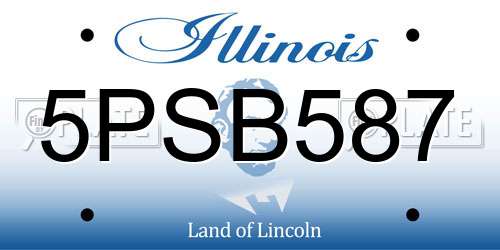 5PSB587 Illinois License Plate