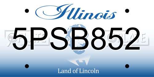 5PSB852 Illinois License Plate
