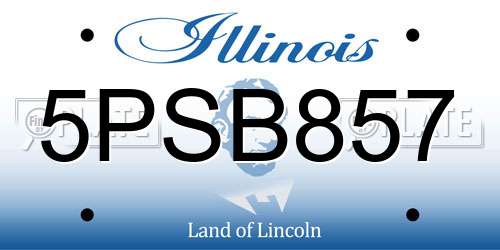 5PSB857 Illinois License Plate