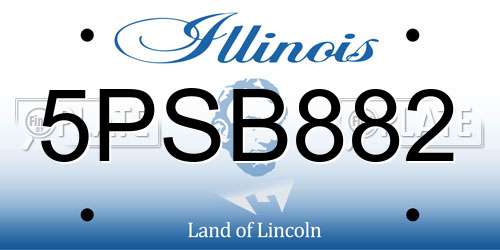 5PSB882 Illinois License Plate