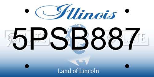5PSB887 Illinois License Plate