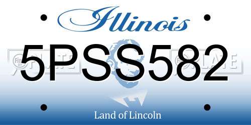 5PSS582 Illinois License Plate
