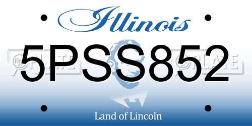 5PSS852 Illinois License Plate