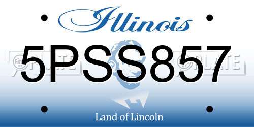 5PSS857 Illinois License Plate