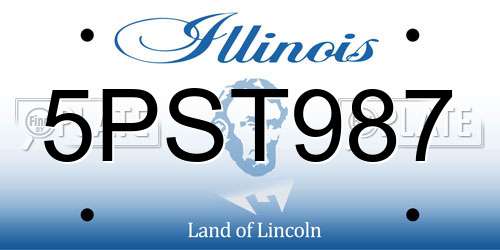 5PST987 Illinois License Plate
