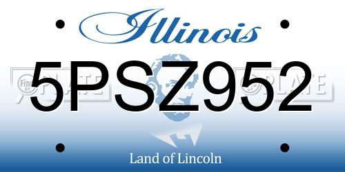 5PSZ952 Illinois License Plate