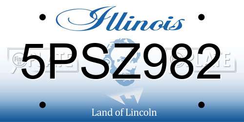 5PSZ982 Illinois License Plate