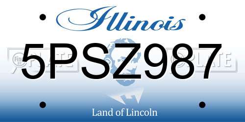 5PSZ987 Illinois License Plate