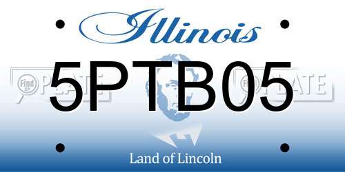 5PTB05 Illinois License Plate