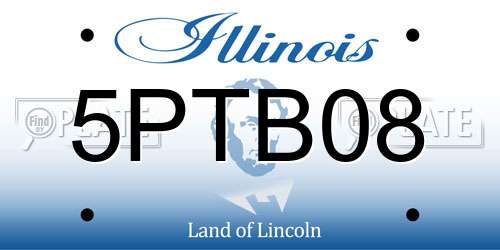 5PTB08 Illinois License Plate