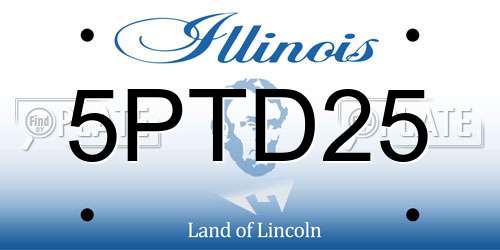 5PTD25 Illinois License Plate