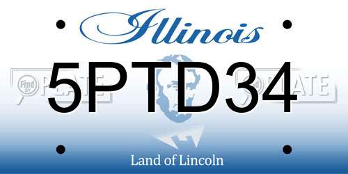 5PTD34 Illinois License Plate