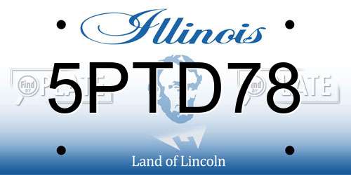5PTD78 Illinois License Plate