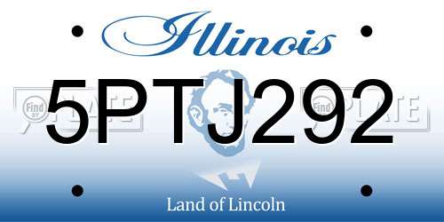 5PTJ292 Illinois License Plate