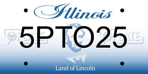 5PTO25 Illinois License Plate