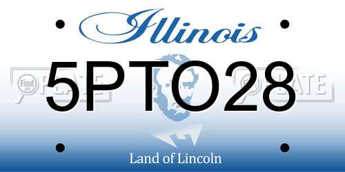 5PTO28 Illinois License Plate
