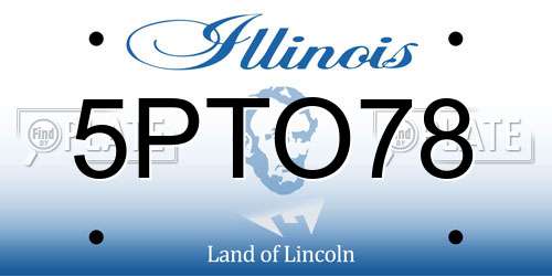 5PTO78 Illinois License Plate